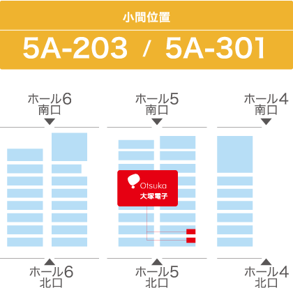 出展ブース「5ホール 5A-203」、「5ホール 5A-301」