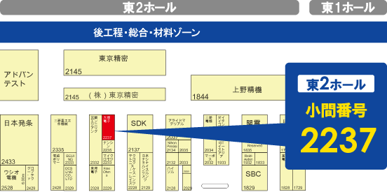 出展ブース　東2ホール【 2237 】